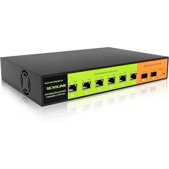 10Gb Unmanaged Switch with 8 Ports for NAS & Gaming