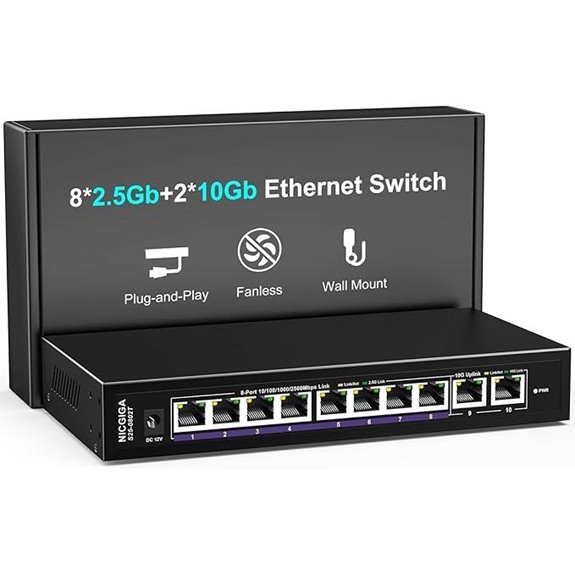 NICGIGA 10Gbps Unmanaged Ethernet Switch (10 Ports)
