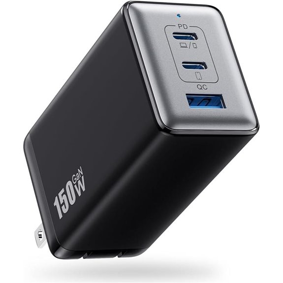 150W GaN USB-C Charger with 3 Ports and Fast Charging