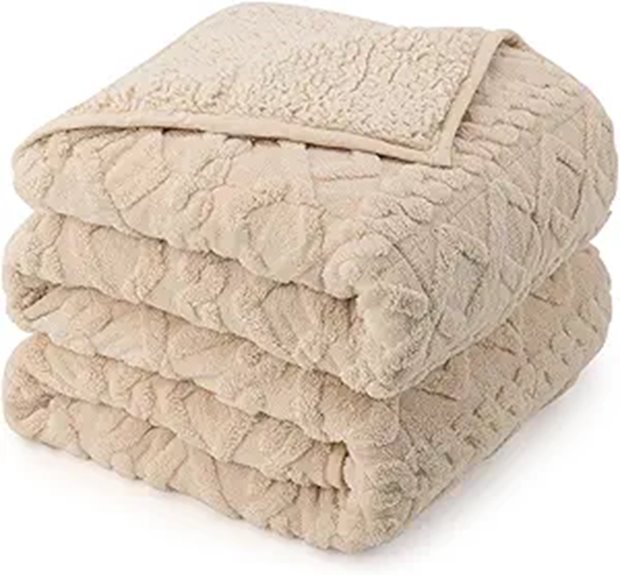 Weighted Queen Size Blanket 15lbs Cozy Sherpa & Jacquard