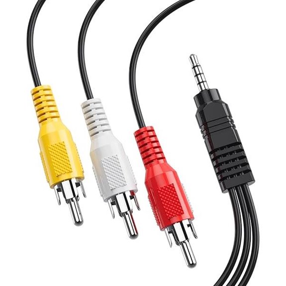 AV Cable 3.5mm to RCA 5ft Compatible with TVs and Devices