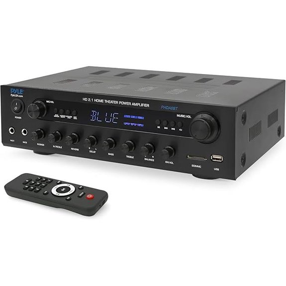 Pyle 400W Stereo Amplifier with Bluetooth & Inputs
