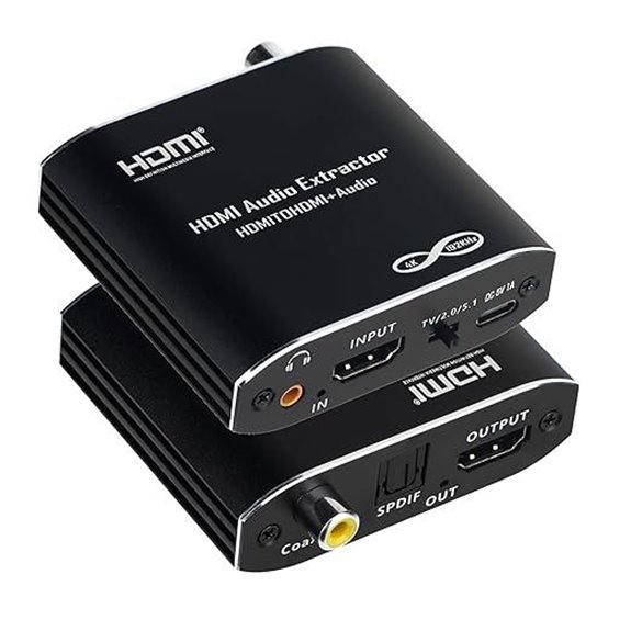 HDMI Audio Extractor 4K to Optical & Aux