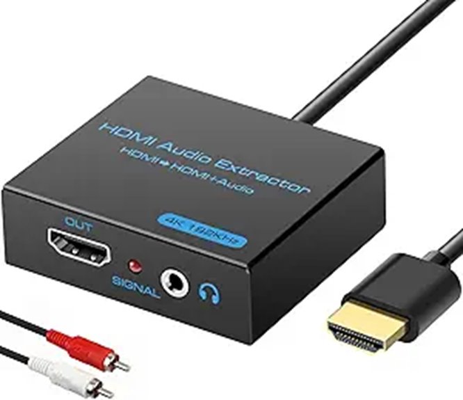 HDMI Audio Extractor Splitter 4K 3.5mm RCA Adapter