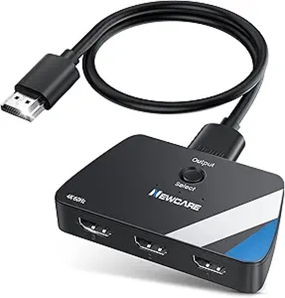 HDMI 3-in-1 Switcher with 4K Support and Cable