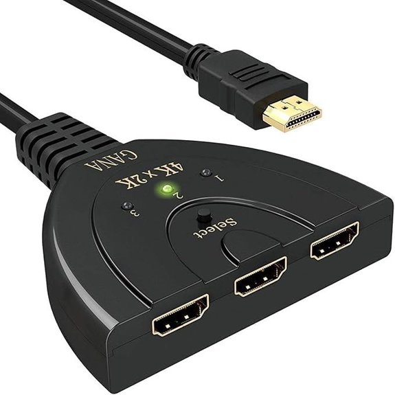 GANA 4K HDMI Switch 3-in-1 Out with Cable