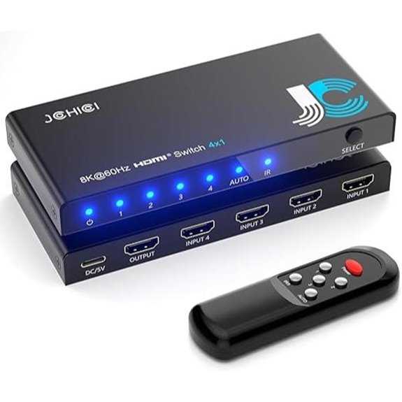 HDMI 2.1 4-in-1 Switcher with Remote and 8K Support
