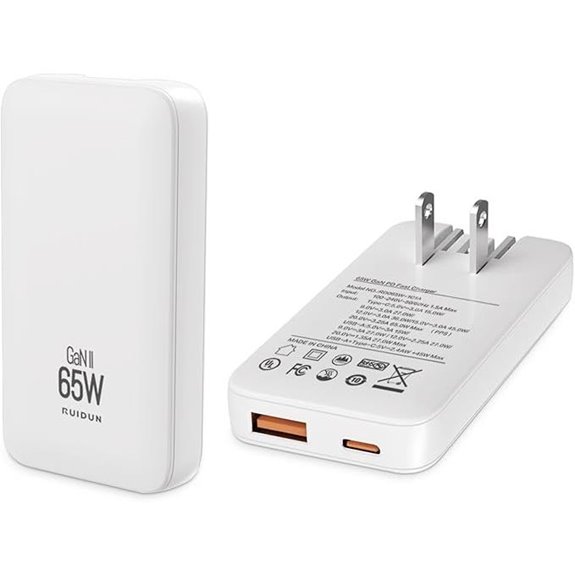 65W GaN USB C Wall Charger with 2 Ports