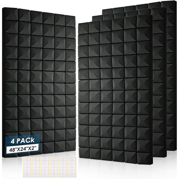 4 Pack Acoustic Foam Panels for Soundproofing