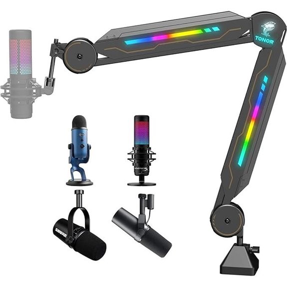 TONOR RGB Adjustable Mic Boom Arm for Streaming