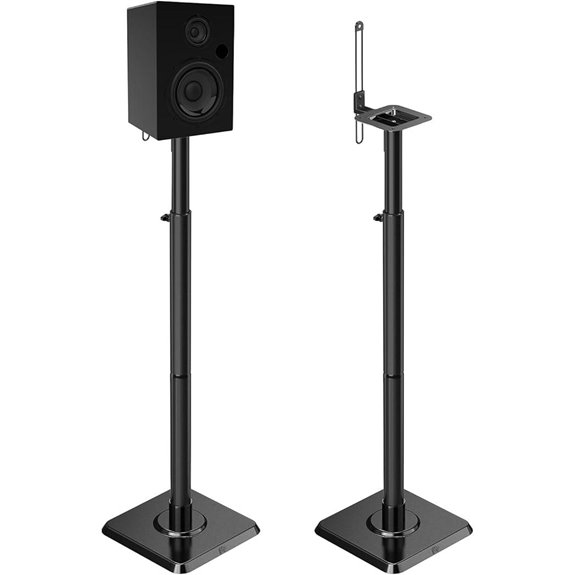 Mounting Dream Adjustable Alloy Steel Speaker Stands (Set of 2)