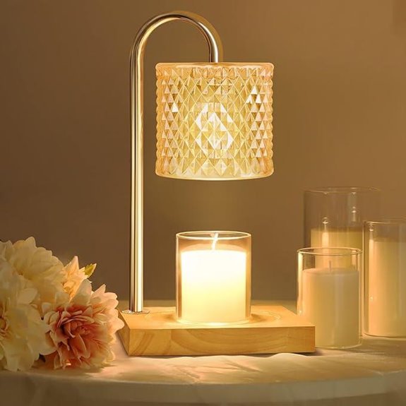 Amber Glass Candle Warmer with Timer and Dimmer