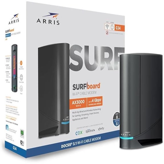 ARRIS G34 Cable Modem Router with WiFi 6 (AX3000)