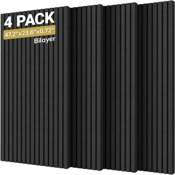 TONOR 4-Pack Acoustic Wall Panels Self-Adhesive Black