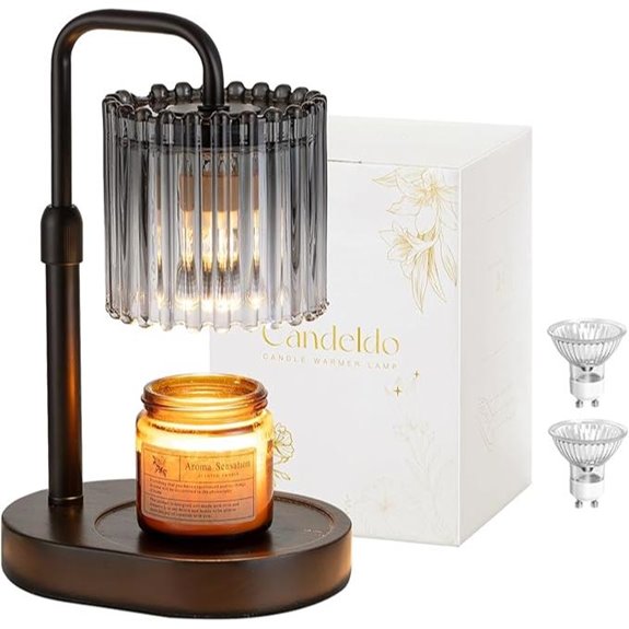 Black Candle Warmer Lamp with Timer and Dimmable Light