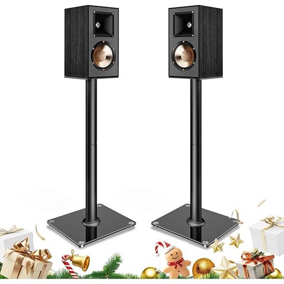 Speaker Stands Pair for Surround Sound Black