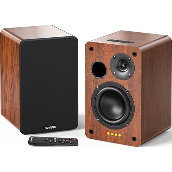Saiyin Bluetooth Bookshelf Speakers with Subwoofer Line Out