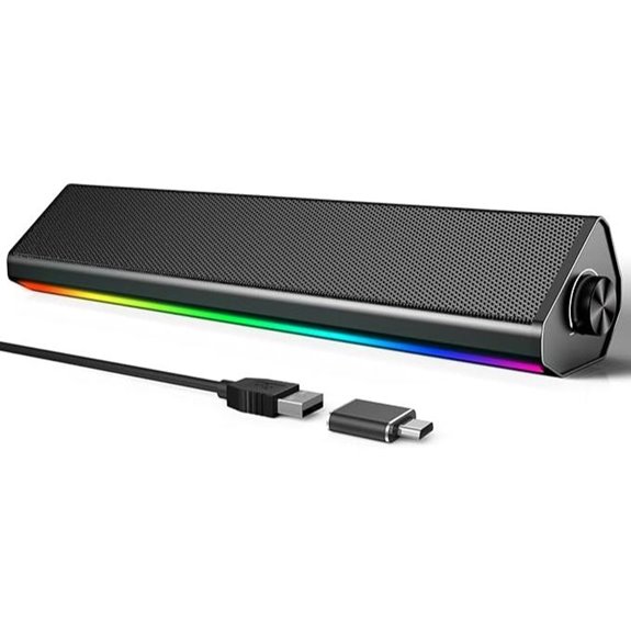 LENRUE Bluetooth PC Desktop Gaming Speakers with Light