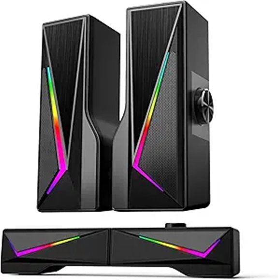 Bluetooth USB Desktop Computer Speakers with RGB Lights