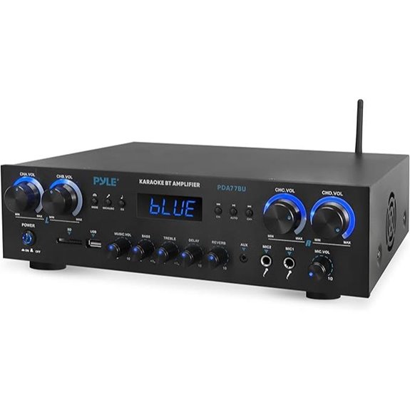 Pyle 4-Channel Bluetooth Stereo Amplifier with Microphone