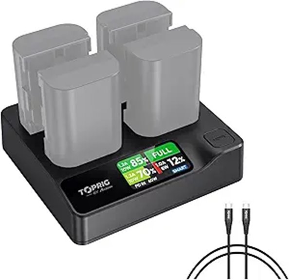 ACCSOON Toprig 4-Bay LP-E6 Battery Charger