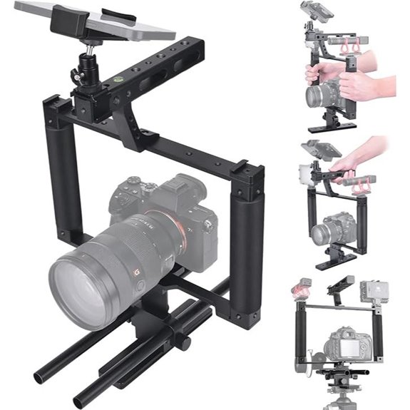 Universal Camera Cage with Phone Holder for Video Making