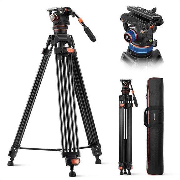 K&F Video Tripod with Fluid Head for DSLR Cameras