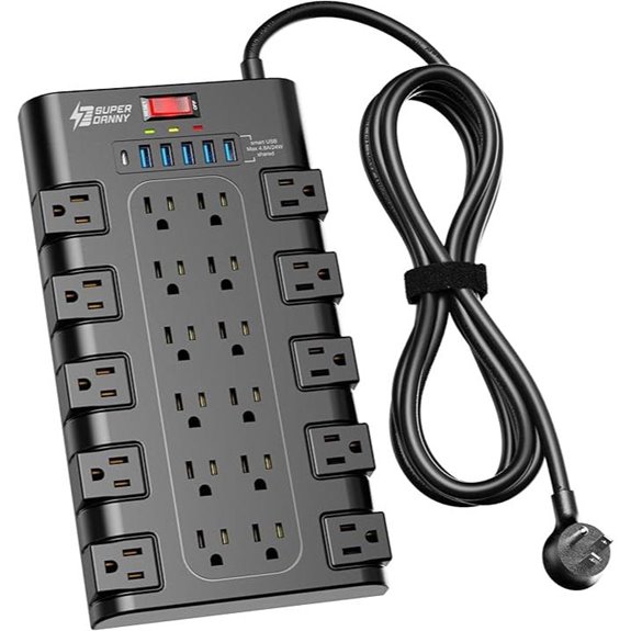 Superdanny Surge Protector Power Strip with USB