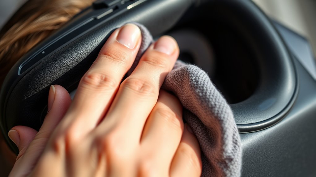 clean headset exterior surfaces