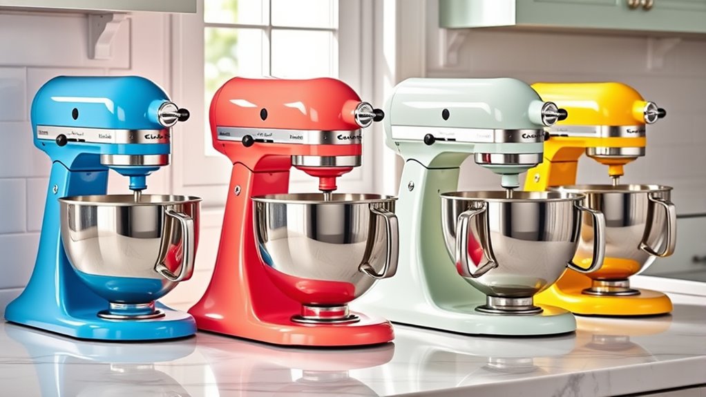 colorful kitchenaid mixers