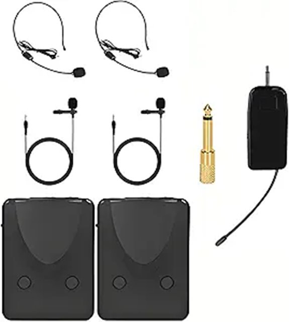 Wireless Microphone System with Dual Mics and Pack