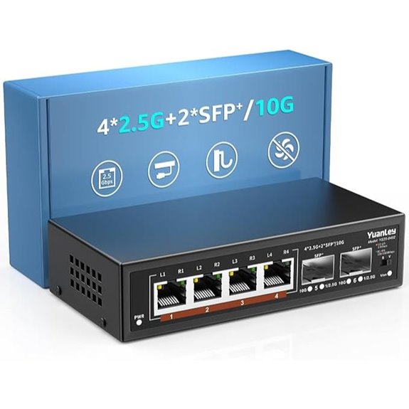 YuanLey 6-Port 2.5G Ethernet Switch Fanless