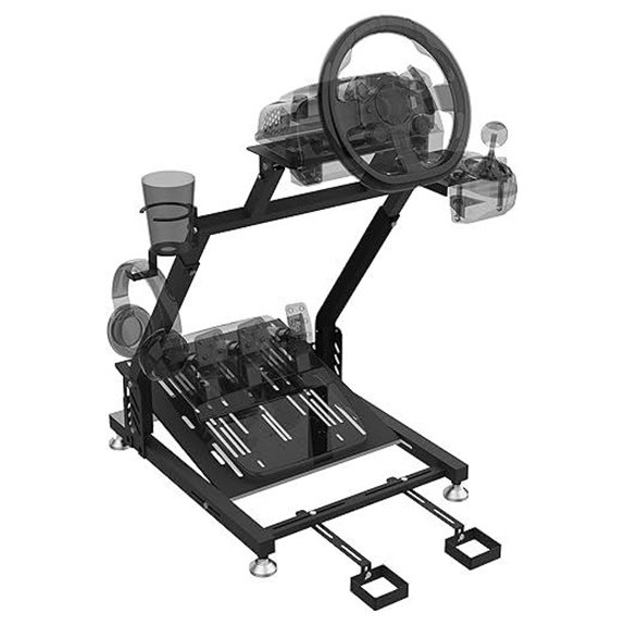 Adjustable Foldable Racing Wheel Stand with Cup Holder