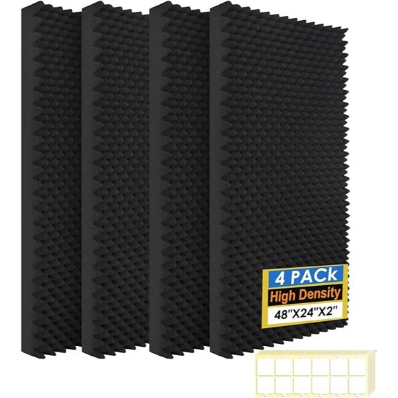 4 Pack Acoustic Foam Panels 48x24x2 Black