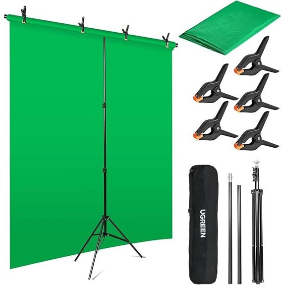 Green Screen Backdrop Kit with Stand and Clamps
