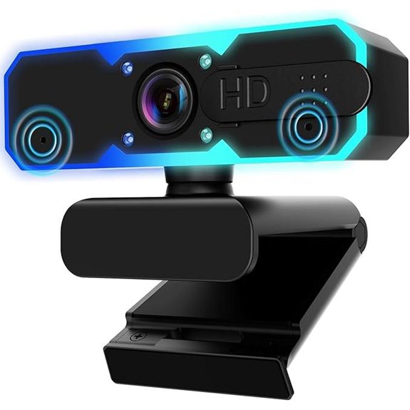 NBPOWER 1080P Webcam with Microphone and RGB Light