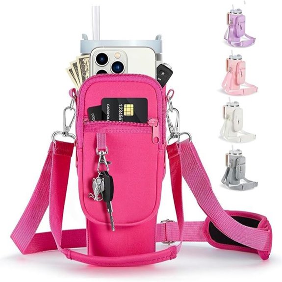 Linmaya Insulated Water Bottle Carrier with Phone Pocket