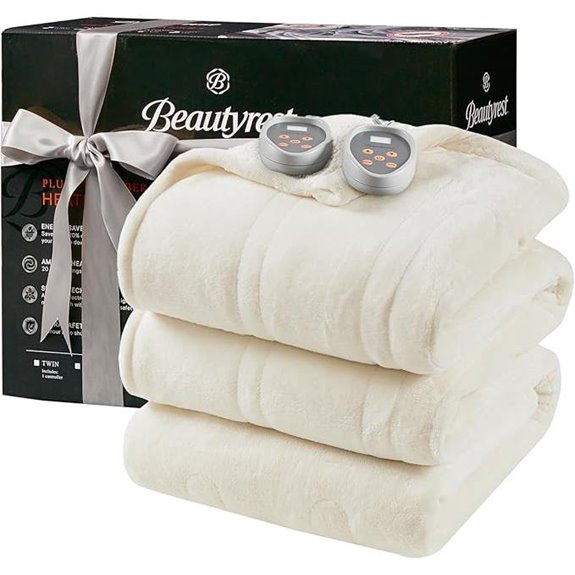 Beautyrest Electric Heated Blanket King Reversible Plush Ivory