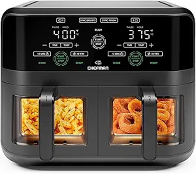 CHEFMAN 6-Quart Dual Basket Air Fryer Oven