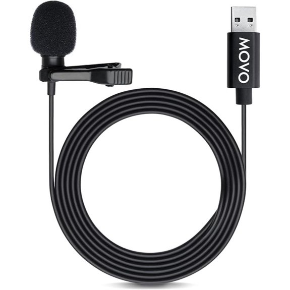Movo M1 Lavalier Microphone for Laptop and PC