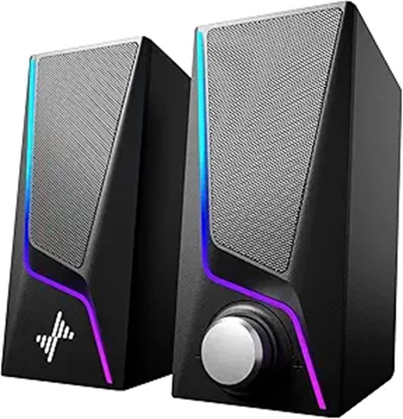 Computer Speakers with Lighting and Bass-Boost Ports