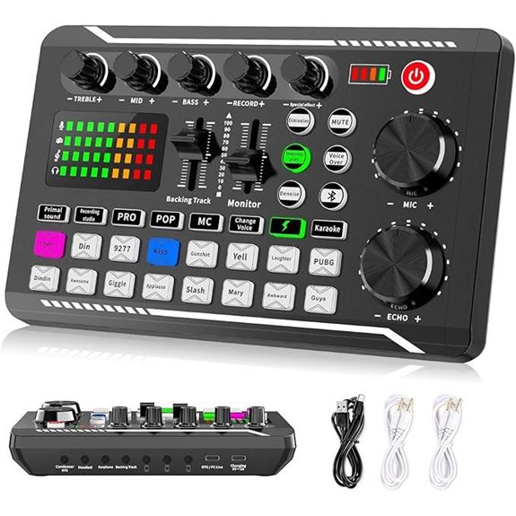 Facmogu F998 Live Sound Card & Audio Mixer