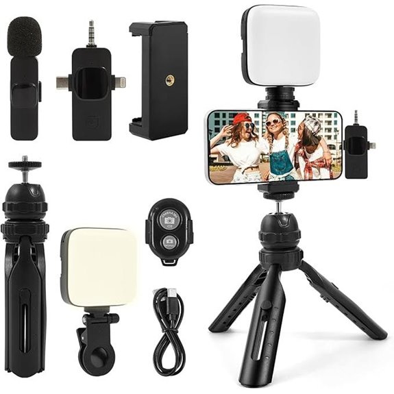 Vlogging Kit for iPhone & Android with Microphone
