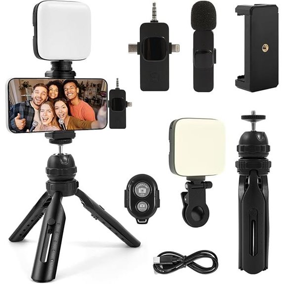 Vlogging Kit for iPhone & Android with Microphone
