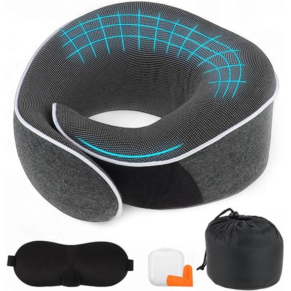 VOCOSTE Neck Pillow with Eye Mask & Earplugs