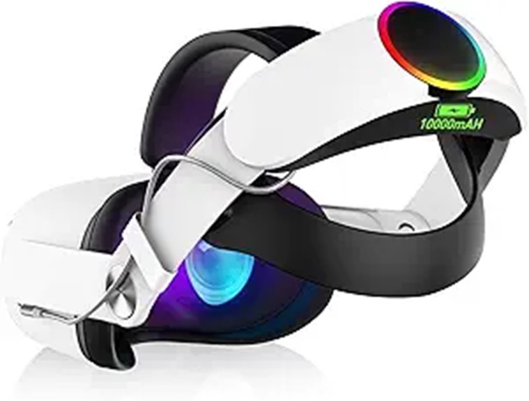 RGB Oculus Quest 2 Head Strap with 10,000mAh Battery