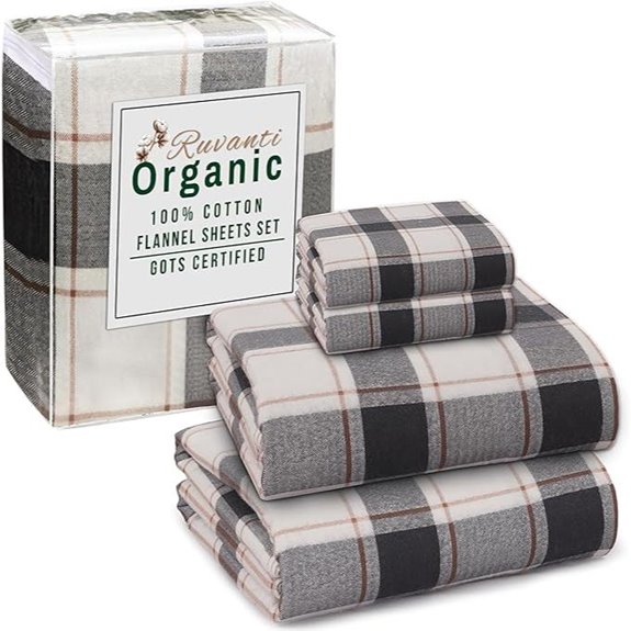 RUVANTI Organic Flannel Sheets Queen Set