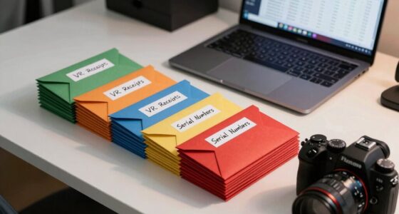 organize vr receipts serial numbers