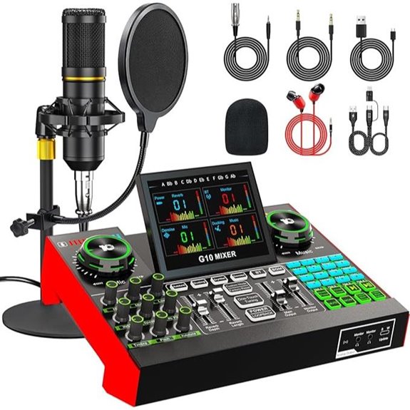 Podcast Microphone & Sound Card Bundle for Streaming