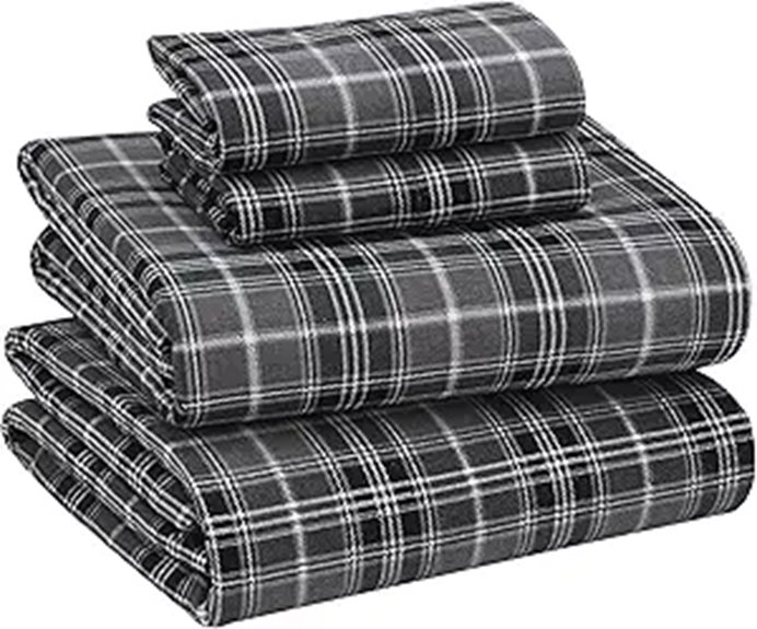 RUVANTI Queen Flannel Sheets 4-Piece 100% Cotton